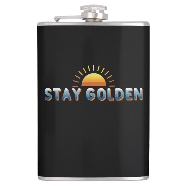 Stay Golden Hip Flask (Front)