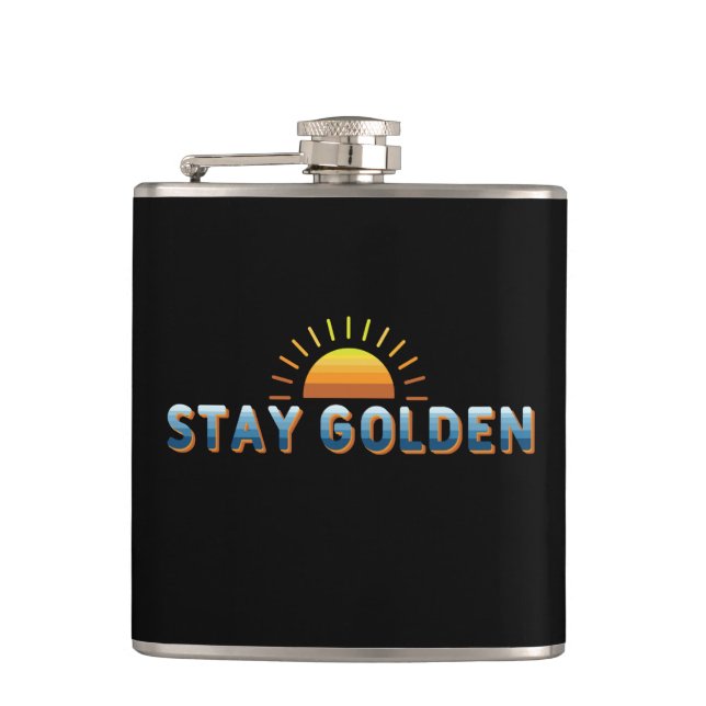 Stay Golden Hip Flask (Front)