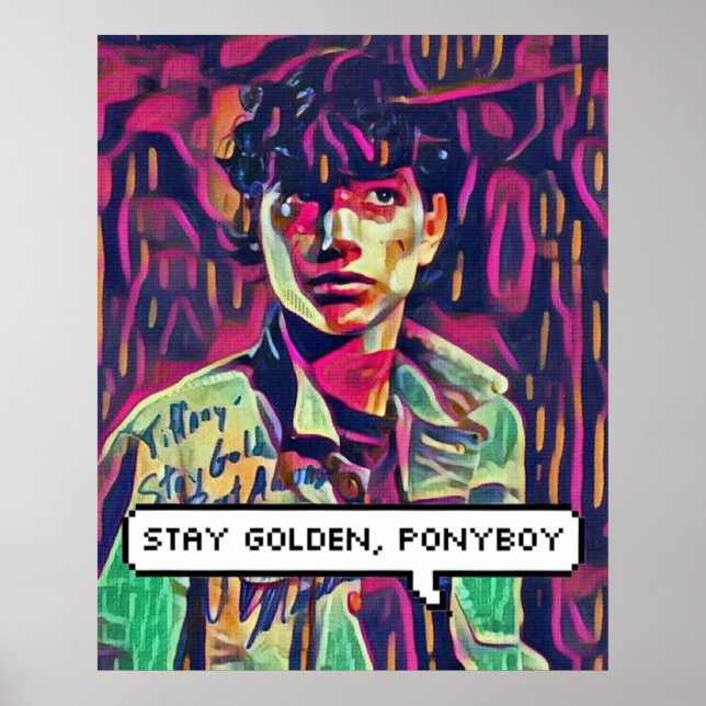 Stay Golden Ponyboy colourful 80s retro Poster (Front)