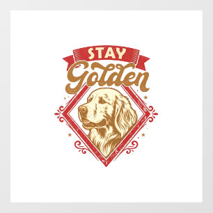 Stay Golden Retriever Dog Red Diamond_1