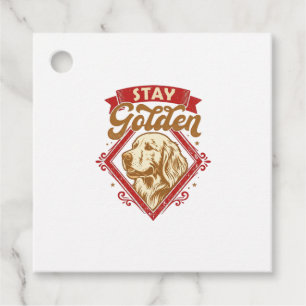 Stay Golden Retriever Dog Red Diamond_1 Favour Tags