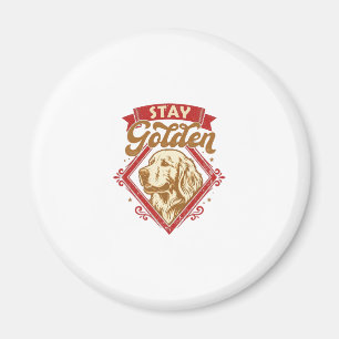 Stay Golden Retriever Dog Red Diamond_1 Magnet