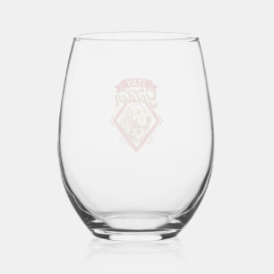 Stay Golden Retriever Dog Red Diamond_1 Stemless Wine Glass