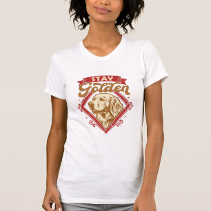 Stay Golden Retriever Dog Red Diamond_1 T-Shirt