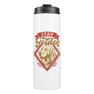 Stay Golden Retriever Dog Red Diamond_1 Thermal Tumbler