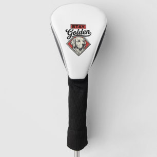 Stay Golden Retriever Vintage Dog Vector Design_1 Golf Head Cover