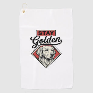 Stay Golden Retriever Vintage Dog Vector Design_1 Golf Towel