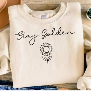 Stay Golden Sunflower Line Art Tee