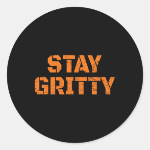Stay Gritty Funny Ice Hockey Philly Vintage Classic Round Sticker