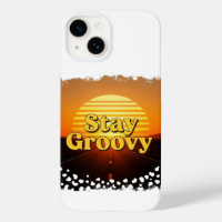 Stay Groovy – 70s Retro Sunset Typography T-Shirt
