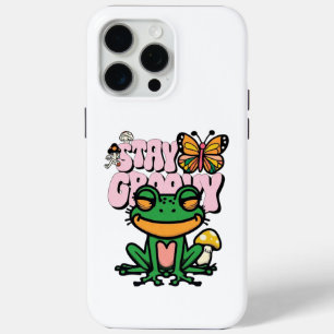 Stay Groovy Frog Vibes iPhone 15 Pro Max Case