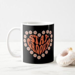 Stay Groovy Heart With Flowers Coffee Mug