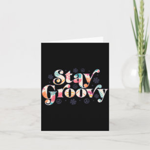 Stay Groovy Hippie Peace Sign Retro 60s 70s Daisy Card
