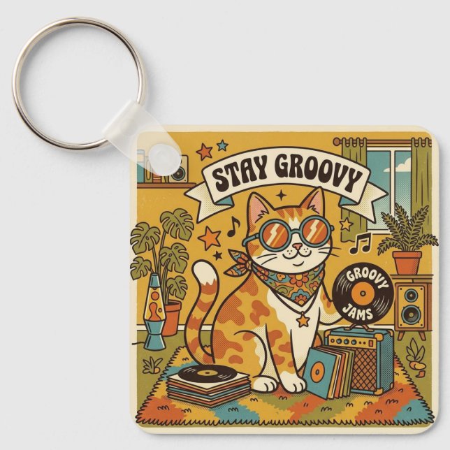 STAY GROOVY KEY RING (Front)