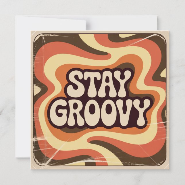 Stay Groovy Magnetic Invitation (Front)