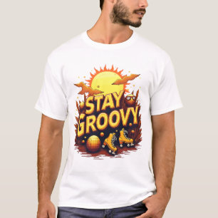 Stay Groovy Retro 70s Disco Roller Skate Aesthetic T-Shirt