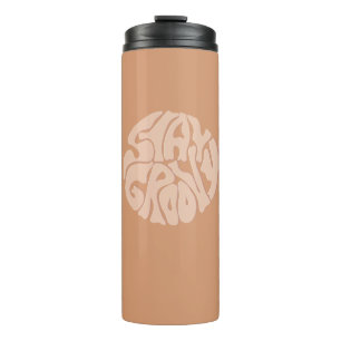 Stay Groovy Retro Beige Thermal Tumbler