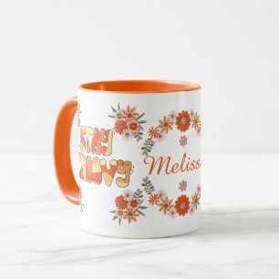 Stay Groovy Retro Boho flowers daisy floral design Mug