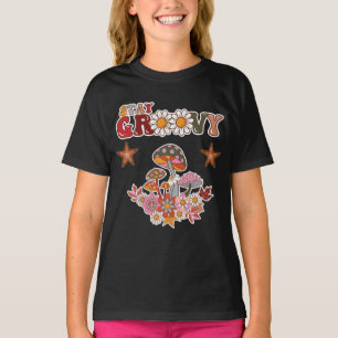 Stay Groovy Retro Mushroom & Daisy Flower Vintage  T-Shirt