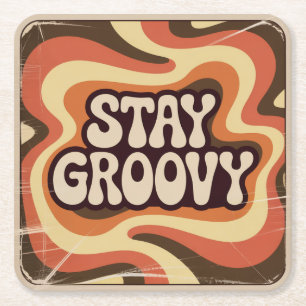 Stay Groovy Square Paper Coaster