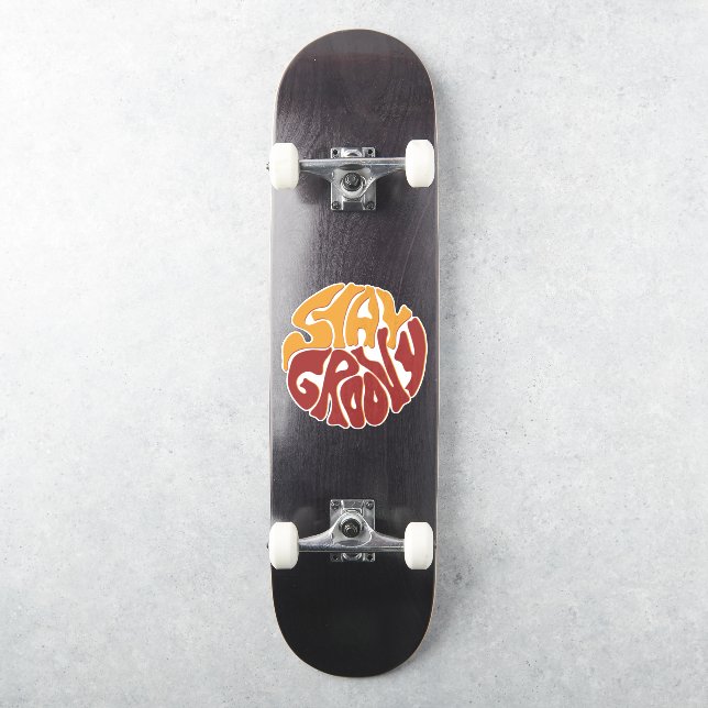 Stay Groovy with a Splash of Red and Yellow (Skateboard)
