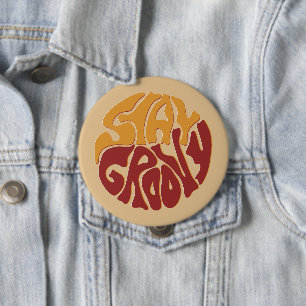 Stay Groovy with a Splash of Red and Yellow 10 Cm Round Badge