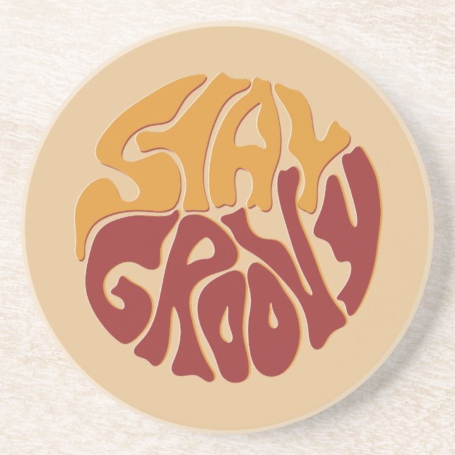 Stay Groovy with a Splash of Red and Yellow Coaster (Front)