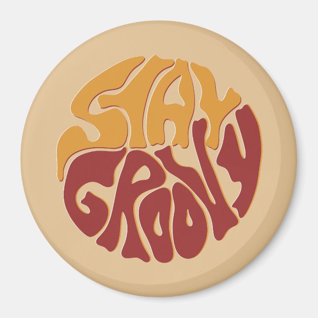 Stay Groovy with a Splash of Red and Yellow Magnet (Front)