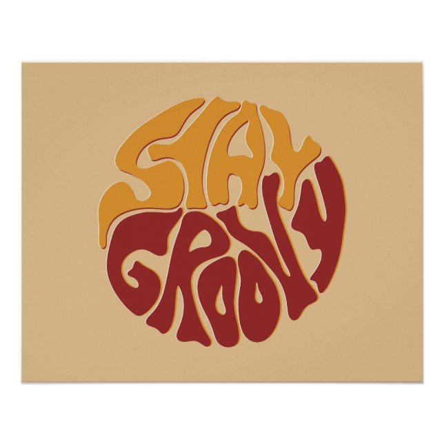 Stay Groovy with a Splash of Red and Yellow Poster (Front)