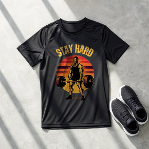 Stay Hard Deadlift Gym T-Shirt – Vintage Strength 