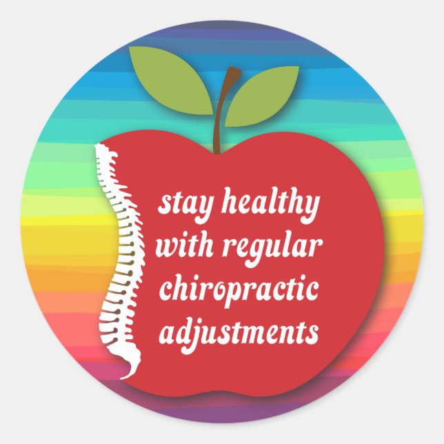 Stay Healthy (Apple) Chiropractic Stickers (Front)