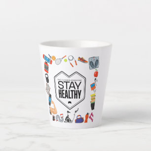 stay healthy motivational gym design  latte mug
