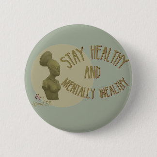 Stay healthy ocean blue button
