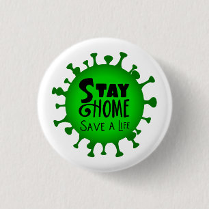 Stay Home 3 Cm Round Badge