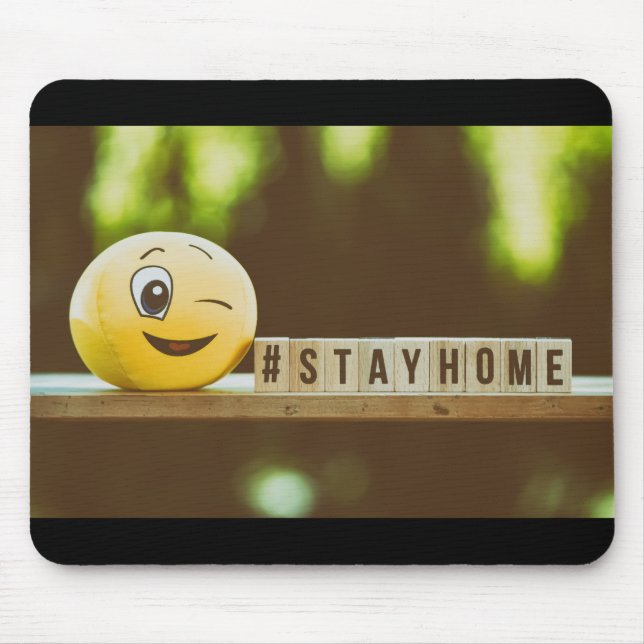 "Stay Home" Corona Virus Mouse Pad (Front)