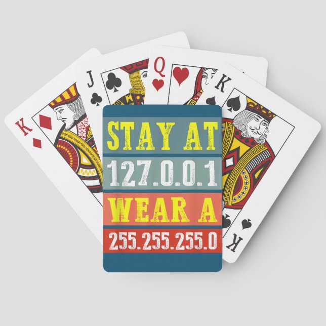 Stay Home Engineers And Wear Mask for Coding Geeks Playing Cards (Back)