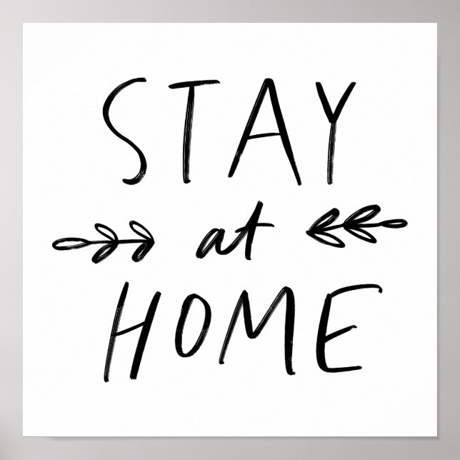 Stay Home | Hand Drawn Font Poster (Front)