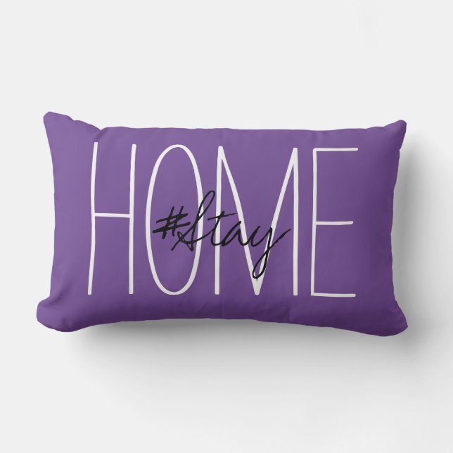 Stay Home Purple Lumbar Cushion (Front)