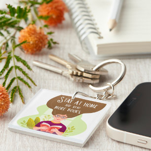 Stay Home Read More Books Book Lover Key Ring