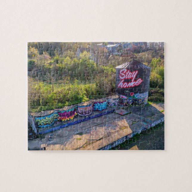 Stay Home, Stay Safe Asheville, North Carolina Jigsaw Puzzle (Horizontal)