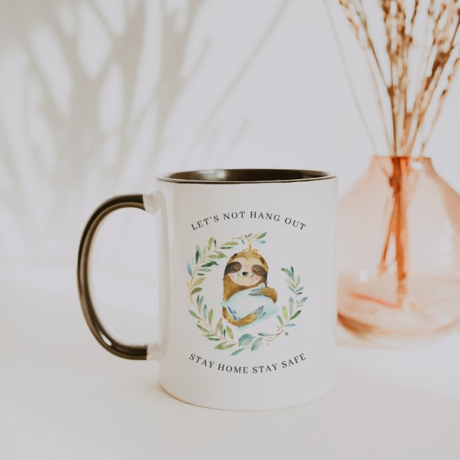 Stay Home Stay Safe | Watercolor Sloth Mug (Creator Uploaded)