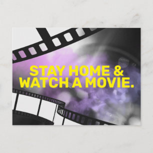 STAY HOME & WATCH A MOVIE POSTCARD
