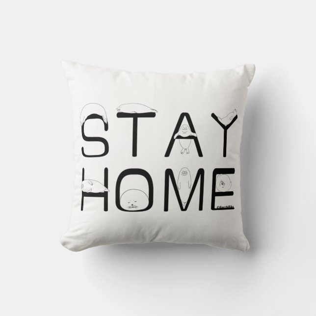 STAY HOME WITH SEAL CUSHION (Front)