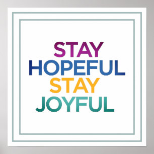Stay Hopeful Stay Joyful Minimalist Christian Art Poster