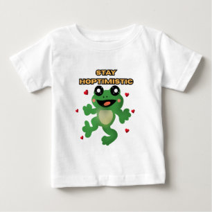 Stay Hoptimistic Cute Frog Pun Funny Frog Lover Gi Baby T-Shirt