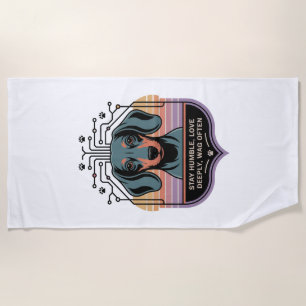 Stay Humble, Love Deeply, Wag Often Beach Towel