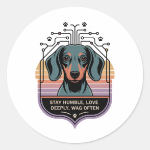 Stay Humble, Love Deeply, Wag Often Classic Round Sticker