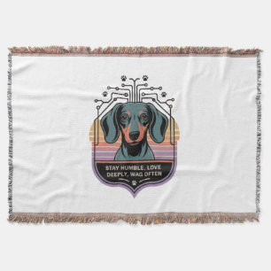 Stay Humble, Love Deeply, Wag Often Throw Blanket