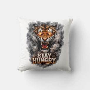 Stay Hungry Tiger Motivation Design Cushion