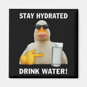 Stay Hydrated Drink Water Funny Meme Duck  Magnet